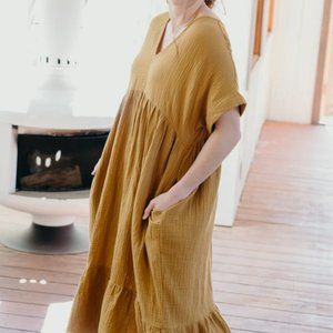 CJLA Reef Dress, Mustard